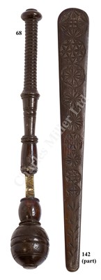 Lot 68 - AN EARLY 19TH CENTURY TREEN BOSUN'S STARTER