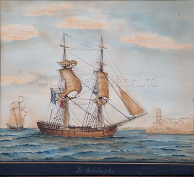 Lot 7 - JOSEPH HONORÉ MAXIME PELLEGRIN (FRENCH, 1793-1869): 'Le Solide' off Marseilles, 1862