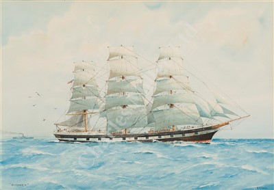 Lot 10 - δ ERIC TUFNELL (BRITISH, 1888-1978) The Clipper 'Rodney'
