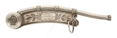 Lot 81 - A VICTORIAN SILVER BOSUN'S CALL