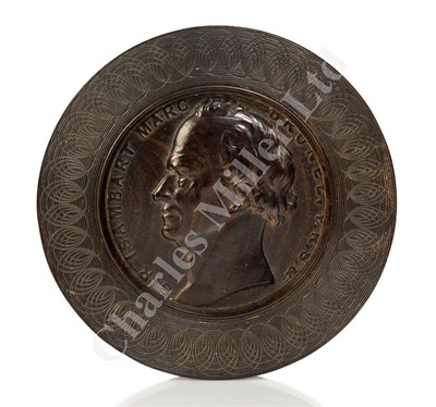 Lot 200 - Ø A COROMANDEL WOOD PROFILE PORTRAIT OF SIR MARC ISAMBARD BRUNEL