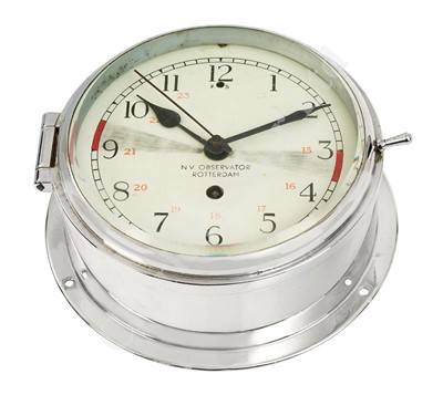 Lot 103 - AN IMPROVISED RADIO SILENCE DUTCH BULK-HEAD CLOCK, CIRCA 1940
