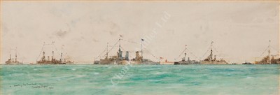 Lot 89 - CHARLES DIXON (BRITISH, 1872-1934) Awaiting the President