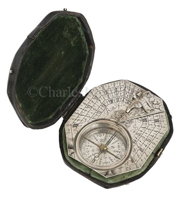 Lot 243 - A FINE SILVER BUTTERFIELD DIAL, CIRCA 1720