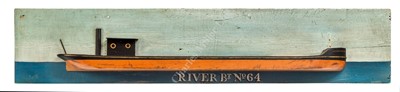Lot 318 - A BUILDER'S HALF MODEL FOR RIVER BOAT NO. 64, CIRCA 1910