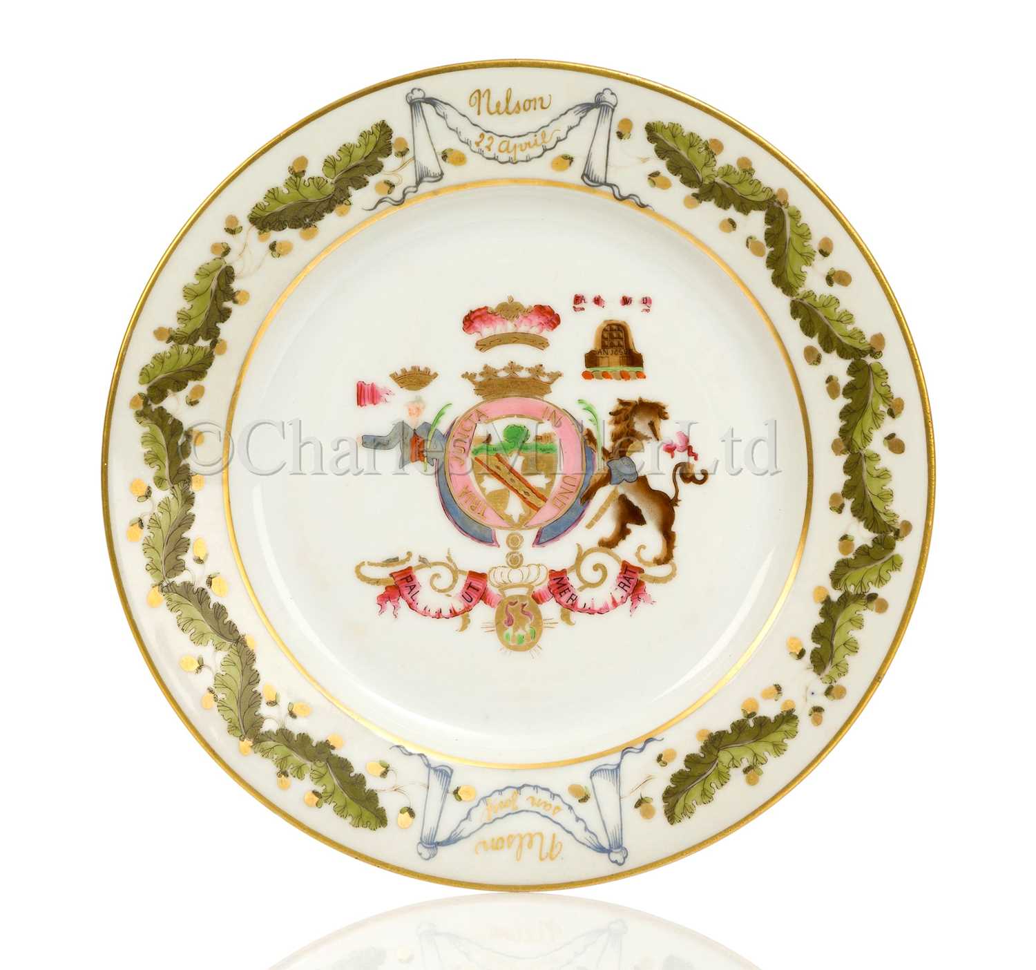 Lot 66 - A 19TH CENTURY SAMPSON WARE PLATE AFTER THE BALTIC SERVICE