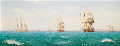 Lot 43 - δ WILLIAM M BALL (BRITISH, 1923-2008) Frigates of the Red Squadron