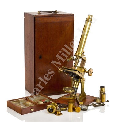 Lot 284 - A COMPOUND MONOCULAR MICROSCOPE BY NEWTON & CO., LONDON, CIRCA 1865