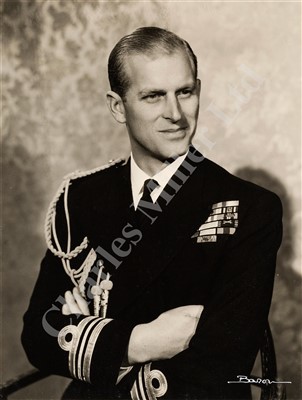 Lot 123 - AN AUTOGRAPHED PHOTOGRAPH OF PRINCE PHILIP, CIRCA 1951; together with two others