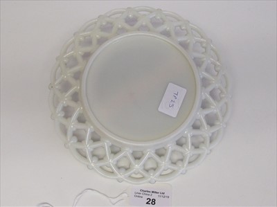 Lot 28 - Cunard: A souvenir glass ribbon plate from R.M.S. Mauretania