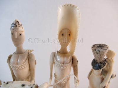 Lot 71 - AN EARLY 19TH CENTURY NAPOLEONIC PRISONER-OF-WAR SIX CHARACTER BONE SPINNING JENNY