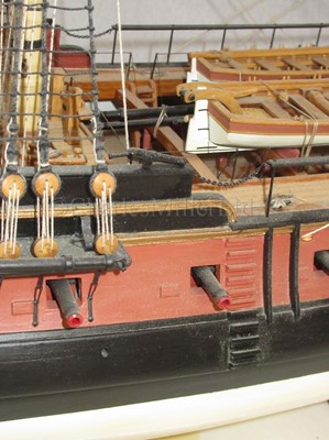 Lot 45 - A FINELY DETAILED 1:48 SCALE MODEL OF THE 40-GUN SPANISH FRIGATE SANTA LEOCARDIA, ORIGINALLY BUILT 1777