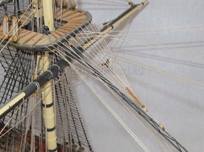 Lot 45 - A FINELY DETAILED 1:48 SCALE MODEL OF THE 40-GUN SPANISH FRIGATE SANTA LEOCARDIA, ORIGINALLY BUILT 1777
