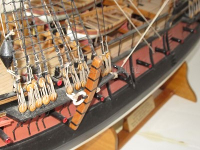 Lot 45 - A FINELY DETAILED 1:48 SCALE MODEL OF THE 40-GUN SPANISH FRIGATE SANTA LEOCARDIA, ORIGINALLY BUILT 1777