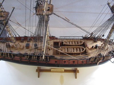 Lot 45 - A FINELY DETAILED 1:48 SCALE MODEL OF THE 40-GUN SPANISH FRIGATE SANTA LEOCARDIA, ORIGINALLY BUILT 1777
