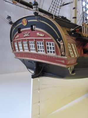 Lot 45 - A FINELY DETAILED 1:48 SCALE MODEL OF THE 40-GUN SPANISH FRIGATE SANTA LEOCARDIA, ORIGINALLY BUILT 1777
