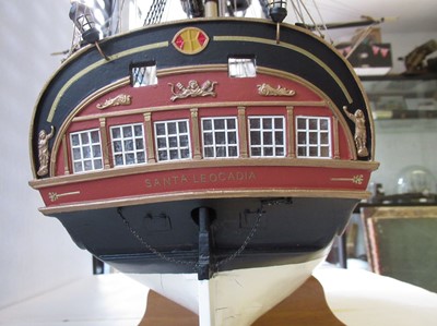 Lot 45 - A FINELY DETAILED 1:48 SCALE MODEL OF THE 40-GUN SPANISH FRIGATE SANTA LEOCARDIA, ORIGINALLY BUILT 1777