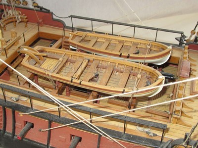 Lot 45 - A FINELY DETAILED 1:48 SCALE MODEL OF THE 40-GUN SPANISH FRIGATE SANTA LEOCARDIA, ORIGINALLY BUILT 1777
