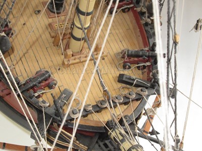 Lot 45 - A FINELY DETAILED 1:48 SCALE MODEL OF THE 40-GUN SPANISH FRIGATE SANTA LEOCARDIA, ORIGINALLY BUILT 1777