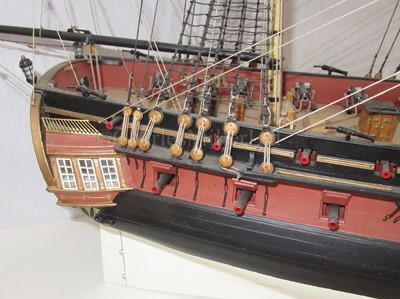 Lot 45 - A FINELY DETAILED 1:48 SCALE MODEL OF THE 40-GUN SPANISH FRIGATE SANTA LEOCARDIA, ORIGINALLY BUILT 1777