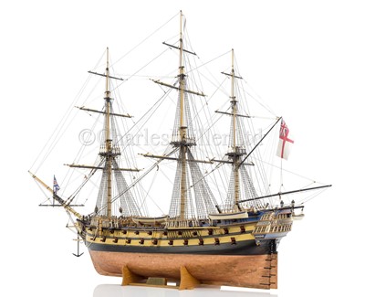 Lot 48 - A FINELY DETAILED 1:48 SCALE MODEL OF THE 54-GUN PORTLAND CLASS FRIGATE LEOPARD, SHEERNESS, 1790