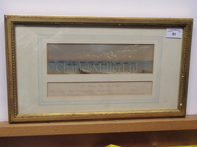 Lot 91 - ENGLISH SCHOOL, 19TH CENTURY: Osborne Bay, August 7th, 1889: the Royal Yacht 'Victoria & Albert II' reviewing the German Fleet