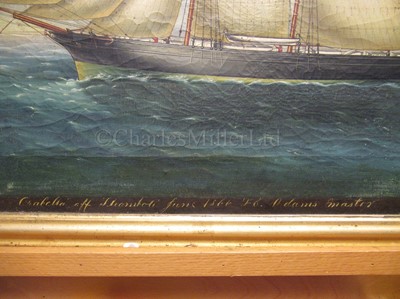 Lot 15 - NEAPOLITAN SCHOOL, CIRCA 1860, Fair and foul portraits of the Salcombe fruit schooner 'Arabella', Master John Adams