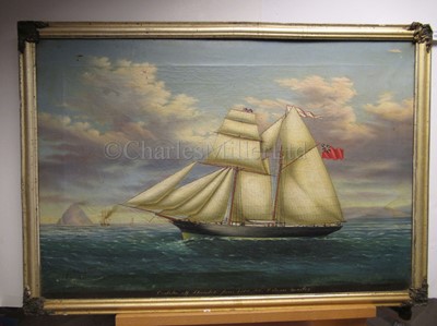 Lot 15 - NEAPOLITAN SCHOOL, CIRCA 1860, Fair and foul portraits of the Salcombe fruit schooner 'Arabella', Master John Adams