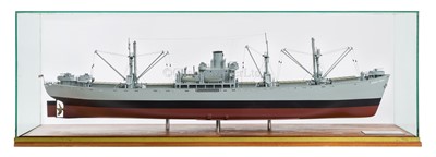 Lot 34 - A WELL-PRESENTED 1:48 SCALE BUILDER'S STYLE  MODEL OF LIBERTY SHIP JEREMIAH O'BRIEN BUILT BY THE NEW ENGLAND SHIPBUILDING CORP., SOUTH PORTLAND, MAINE FOR THE US GOVERNMENT IN 56 DAYS , 1943