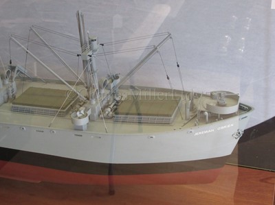 Lot 34 - A WELL-PRESENTED 1:48 SCALE BUILDER'S STYLE  MODEL OF LIBERTY SHIP JEREMIAH O'BRIEN BUILT BY THE NEW ENGLAND SHIPBUILDING CORP., SOUTH PORTLAND, MAINE FOR THE US GOVERNMENT IN 56 DAYS , 1943
