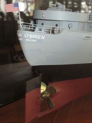 Lot 34 - A WELL-PRESENTED 1:48 SCALE BUILDER'S STYLE  MODEL OF LIBERTY SHIP JEREMIAH O'BRIEN BUILT BY THE NEW ENGLAND SHIPBUILDING CORP., SOUTH PORTLAND, MAINE FOR THE US GOVERNMENT IN 56 DAYS , 1943