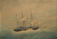 Lot 7 - Jacob SPIN (DUTCH, 1806-1875)<br/>The brig 'Matfen...