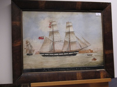 Lot 10 - NICHOLAS CAMMILLIERI (MALTESE, 1762-1860): The brig 'Thomas Gowland' of Sunderland, Stephen L. Gordon Master, arriving at Malta 1863