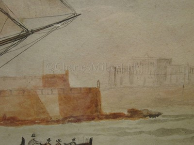Lot 10 - NICHOLAS CAMMILLIERI (MALTESE, 1762-1860): The brig 'Thomas Gowland' of Sunderland, Stephen L. Gordon Master, arriving at Malta 1863