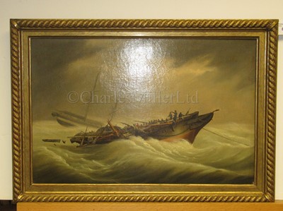 Lot 80 - ATTRIBUTED TO JOHN CHRISTIAN SCHETKY (BRITISH, 1778-1874): H.M.S. 'Serpent' dismasted in a violent squall off Spithead, 1st December 1836