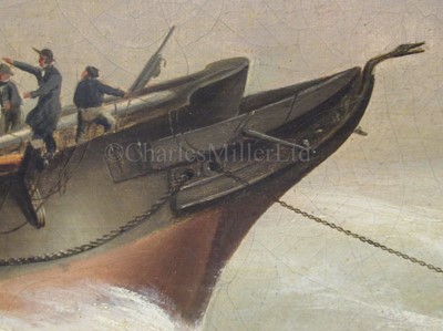 Lot 80 - ATTRIBUTED TO JOHN CHRISTIAN SCHETKY (BRITISH, 1778-1874): H.M.S. 'Serpent' dismasted in a violent squall off Spithead, 1st December 1836