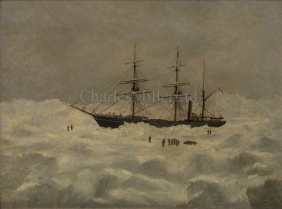 Lot 108 - H.L. JOHNSON (BRITISH, 20TH CENTURY): R.R.S. Discovery frozen in for the winter off Hut Point, McMurdo Sound, 1904