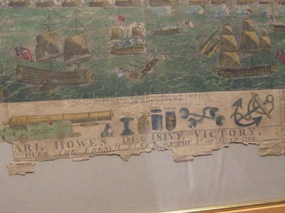 Lot 52 - A BROADSIDE: 'EARL HOWE'S DECISIVE VICTORY OVER THE FRENCH FLEET ON THE 1ST JUNE, 1794'