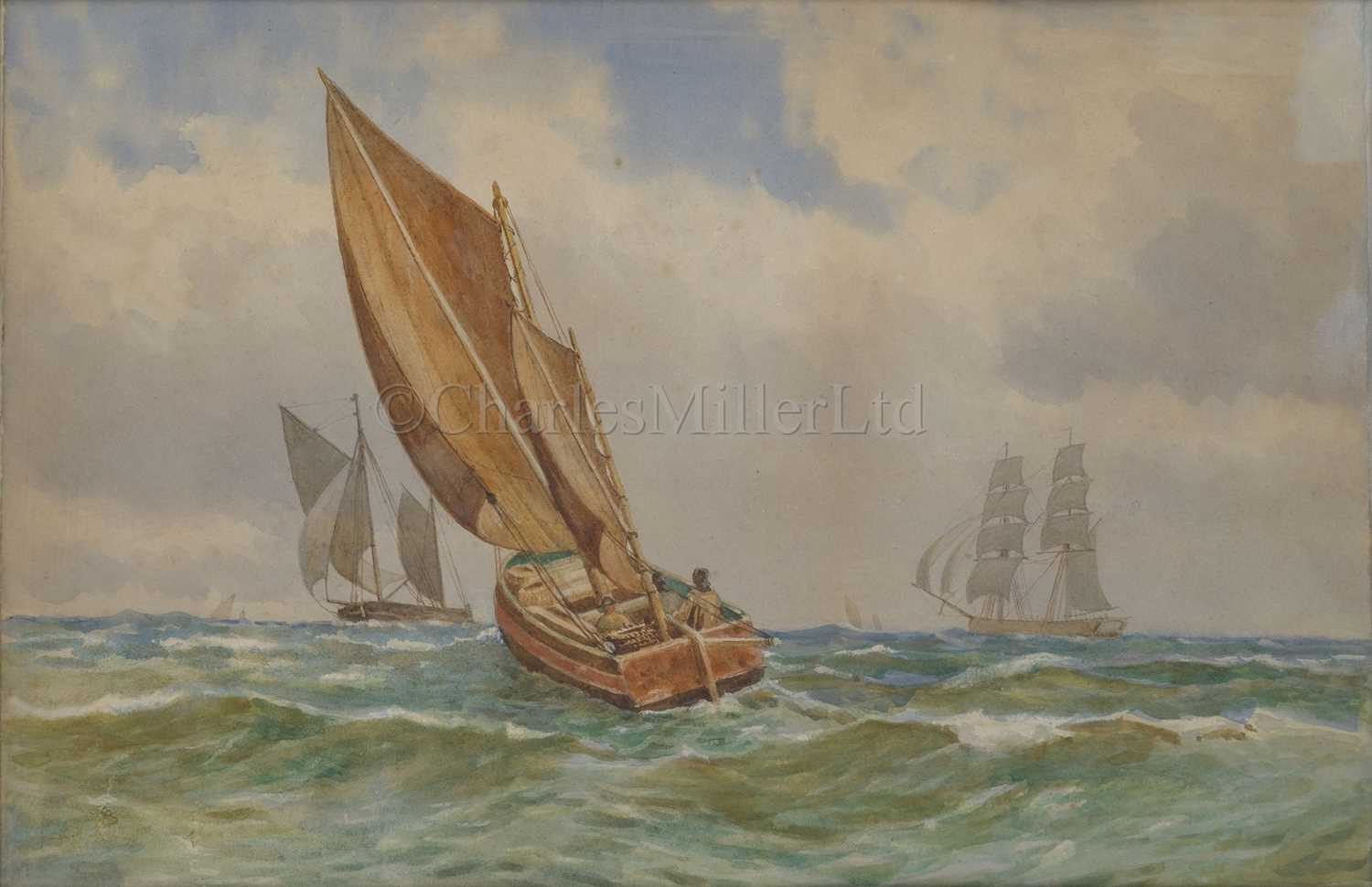 Lot 81 - WILLIAM THOMAS NICHOL BOYCE (BRITISH, 1857-1911) Frigate of the Royal Navy; Shipping scene