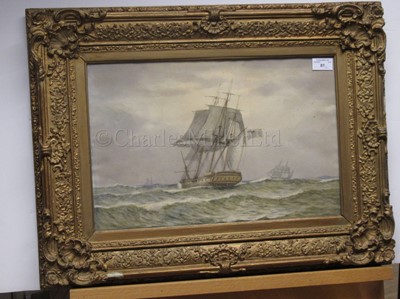 Lot 81 - WILLIAM THOMAS NICHOL BOYCE (BRITISH, 1857-1911) Frigate of the Royal Navy; Shipping scene