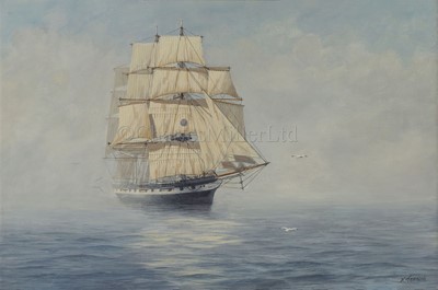 Lot 14 - δ KENNETH JEPSON (BRITISH, 1932-1998): The Blackwall Frigate 'Renown'; The American Black Ball Line Packet 'Yorkshire'
