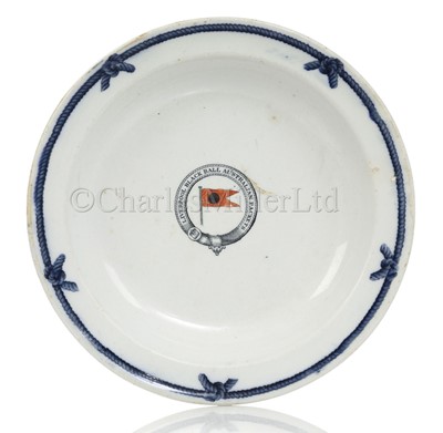 Lot 176 - A RARE STONEWARE PLATE FROM THE LIVERPOOL-AUSTRALIA BLACK BALL LINE, CIRCA 1860