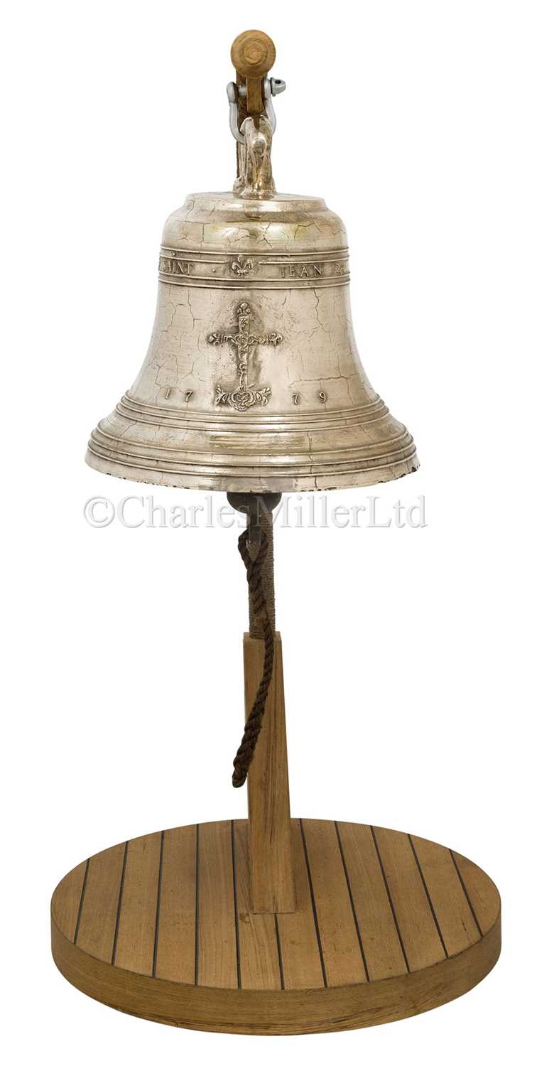 Lot 44 - A FULL SCALE REPLICA OF THE 'LUTINE' BELL, PROBABLY 19TH CENTURY AFTER THE ORIGINAL OF 1779 RECOVERED IN 1858 AND NOW HANGING IN LLOYD'S OF LONDON