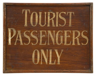 Lot 186 - A WOODEN SIGN BELIEVED TO BE FROM R.M.S. 'MAURETANIA', PROBABLY CIRCA 1930