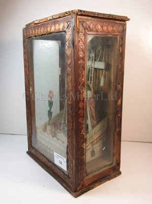 Lot 74 - AN EARLY 19TH CENTURY NAPOLEONIC PRISONER-OF-WAR POLYCHROME BONE CRUCIFIXION