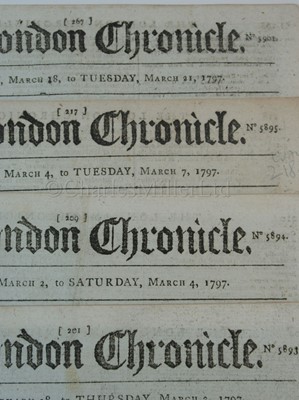 Lot 56 - THE LONDON CHRONICLE: ACCOUNTS OF THE BATTLE OF CAPE ST. VINCENT, 1797