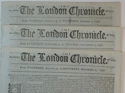 Lot 58 - THE LONDON CHRONICLE: ACCOUNTS OF THE BATTLE OF SANTA CRUZ DE TENERIFE, 1797