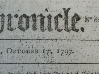 Lot 59 - THE LONDON CHRONICLE: ACCOUNTS OF THE BATTLE OF CAMPERDOWN, 1797