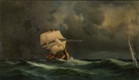 Lot 27 - ANTON MELBYE, (DANISH, 1818-1875)<br/>A heavy...