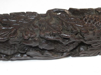 Lot 90 - A FINELY CARVED PRESENTATION TILLER FOR HMS RATTLESNAKE, CIRCA 1870